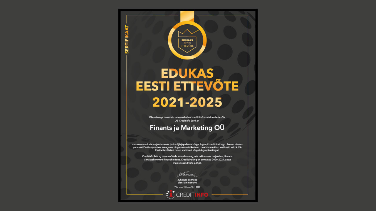 Krediidireiting kindlustab usaldusväärsuse